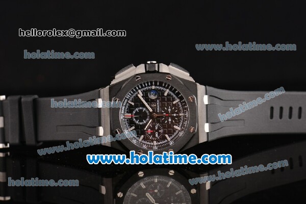 Audemars Piguet Royal Oak Offshore Chrono Swiss Valjoux 7750 Automatic Steel Case with Stick Markers and Black Dial - 1:1 Best Edition (NOOB) - Click Image to Close